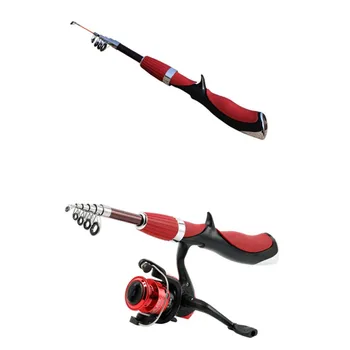 

Mini Ice Fishing Rod Wheel Set Straight / Rifle Handle Retractable Telescopic Pole Reel Outdoor Fish Tool