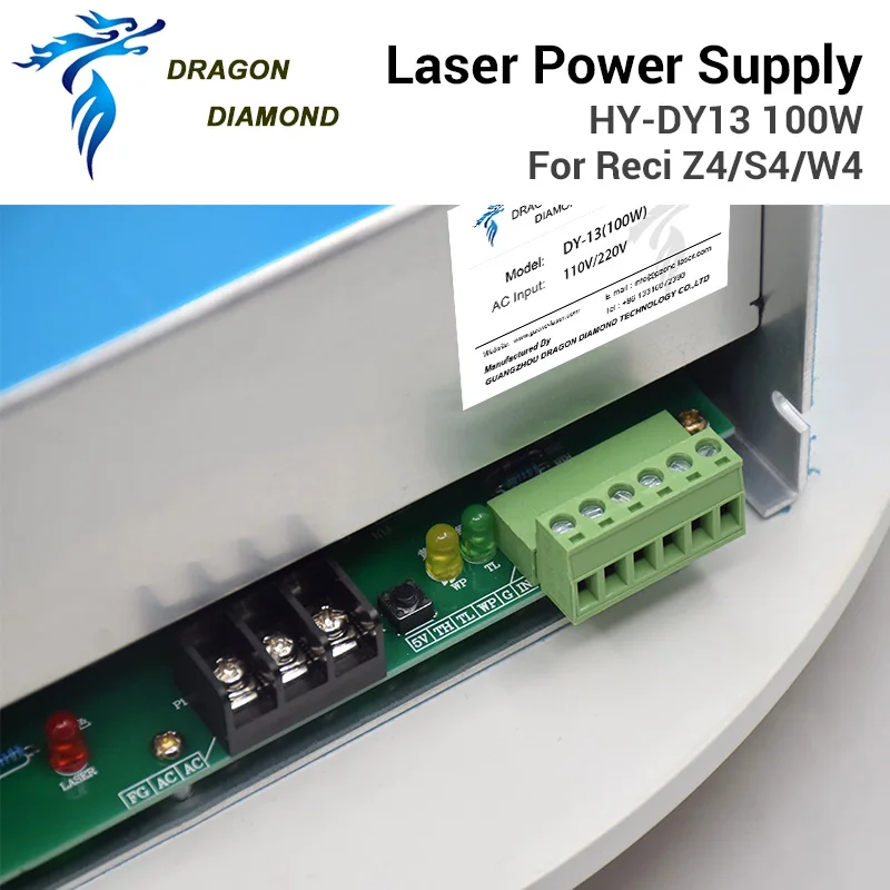 DRAGON DIAMOND DY13 100 Вт Co2 лазерный источник питания для RECI W2 лазерная трубка машина