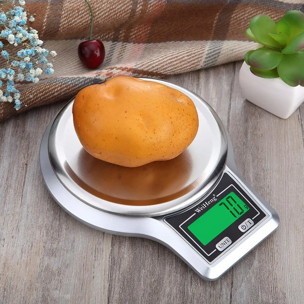  Electronic Digital Kitchen Scale Stainless Steel Weighing Pan Food Scale Platform Scale with LCD Di - 4000327184720