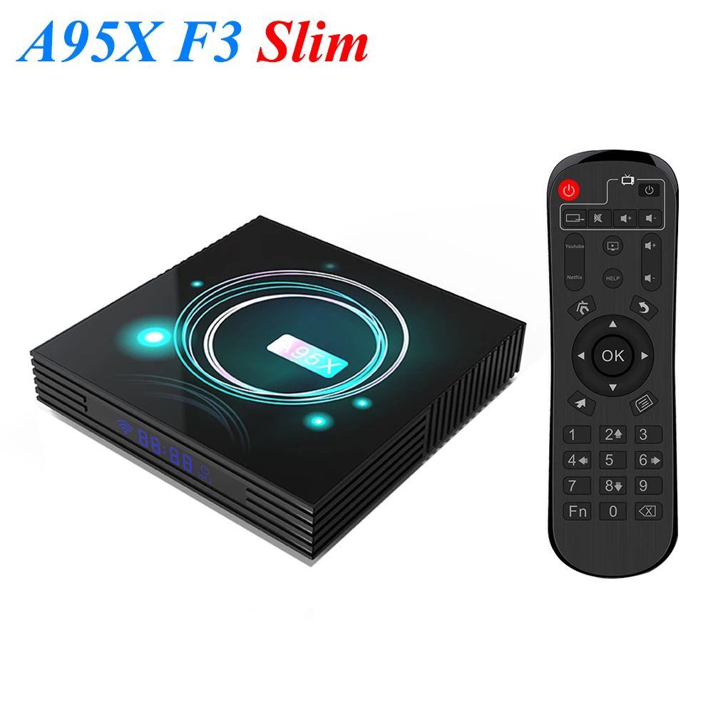 VHXSIN Android 9,0 ТВ приставка A95X F3 тонкий Amlogic S905X3 4G 32G/64G 8K HD Dual wifi Поддержка Plex медиа сервер Netflix