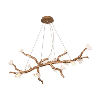 

Art Decoration Magnolia Living Room Ceiling Copper Chandelier Lamp
