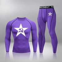 2-piece Set Men Sport Thermal Underwear Sports Compression Underwear Gym Training Tights Quick-Drying Wicking Clothing Sport Set 1