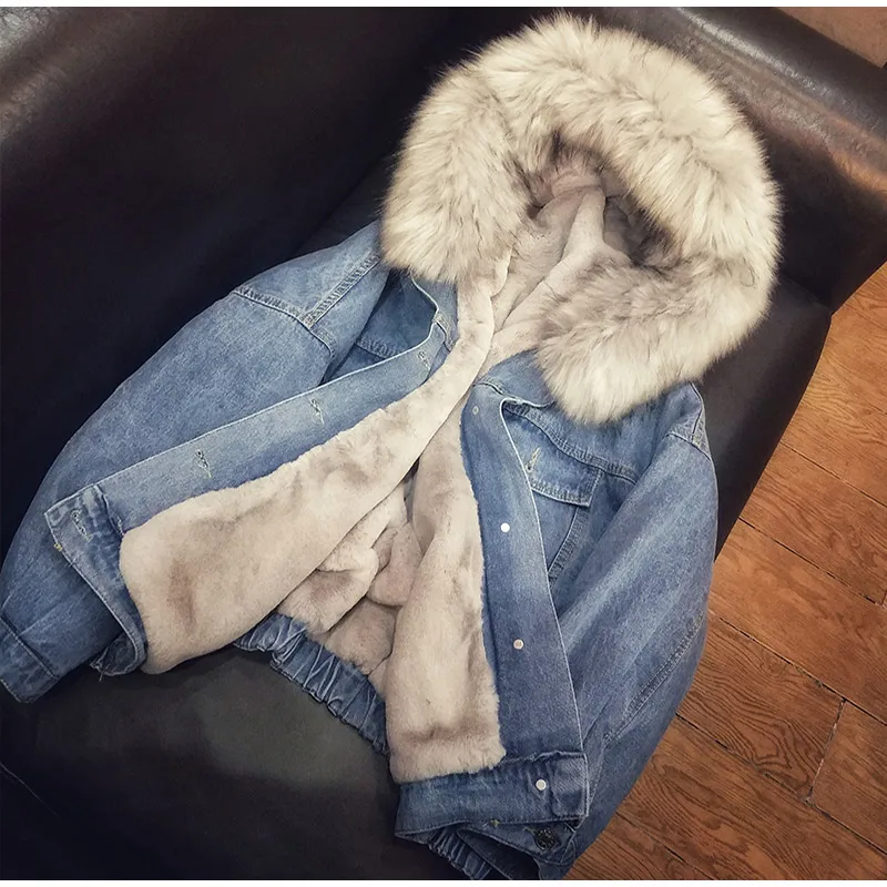 Женская джинсовая куртка с мехом, зимние джинсы с капюшоном, вельветовое пальто для женщин, воротник из искусственного меха, ватник, теплые куртки, куртка-бомбер, ветровка
