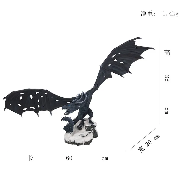 [] Игра престолов ледяной дракон Viserion Огненный Дракон дрогон Фигурка Статуя Коллекция Модель игрушка подарок с оригинальной коробкой - Цвет: 2