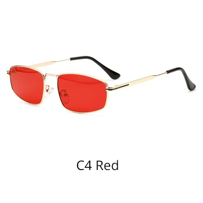 C4 Red Ralferty, трендовые маленькие солнцезащитные очки для женщин, Ретро стиль, металлическая оправа, солнцезащитные очки для мужчин и женщин, UV400, очки в стиле панк, W1187 - Цвет линз: C4 Red