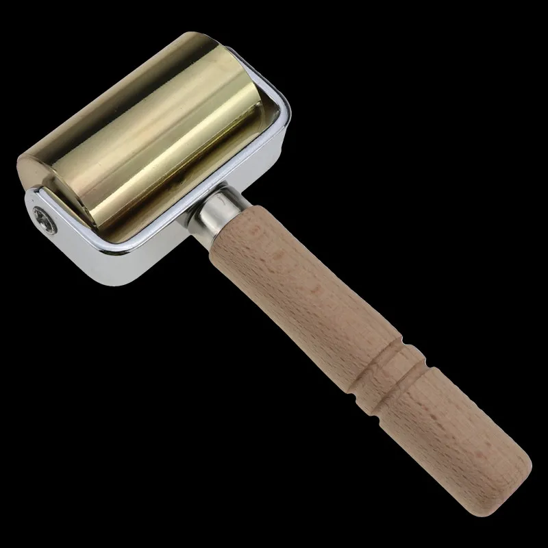 Gold 60mm Популярные деревянные кожа Craft ролик кожи ремесла Пресс режущий ролик для ремесла Сделай Сам DIY ручной 26/60/100 мм кожа клеевые края для производства бумажных ламинатов - Цвет: Gold 60mm