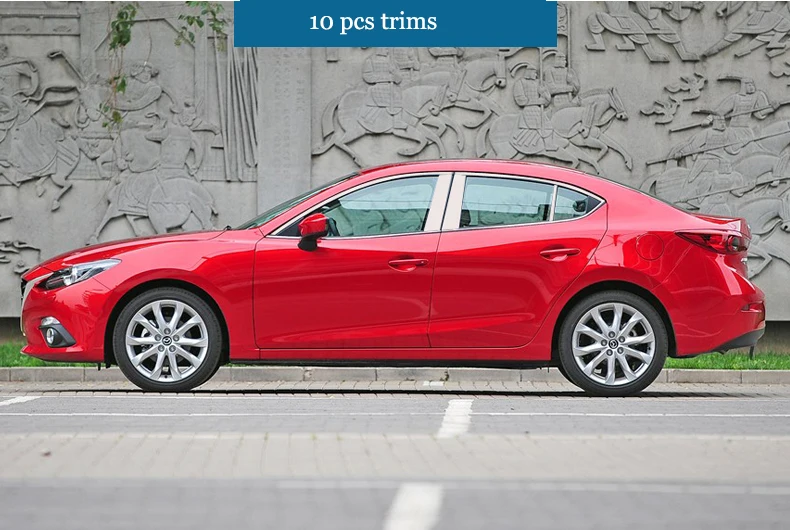 Накладки на окна автомобиля из нержавеющей стали для mazda 3 axela 2013 3rd bm аксессуары