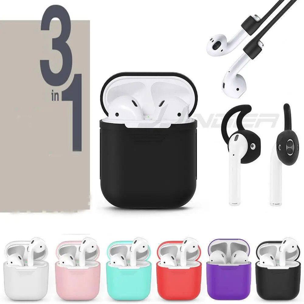 

TWISTER.CK 3 in 1 AirPods Silicone Case Cover Protective Skin for Apple Airpod
