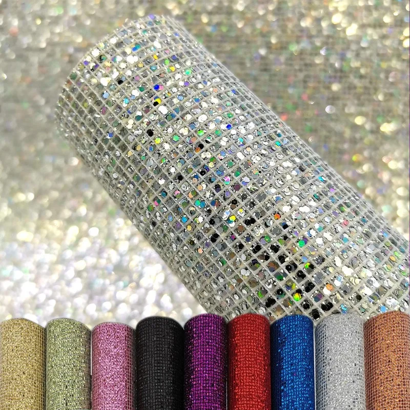 

20x30cm Lattice Colorful Flashing Glitter PU Leather DIY Earrings Crafts Luggage Mobile Phone Case Hairpin Diy Leather