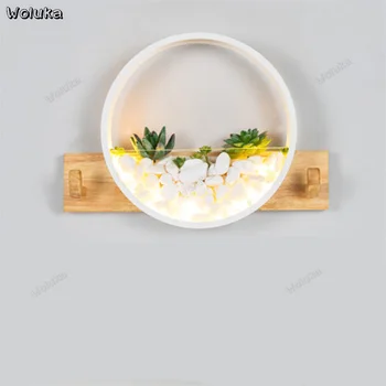 

Nordic wood wall lamp bedroom living room small modern minimalist led aisle corridor bedside lamp CD50 W07