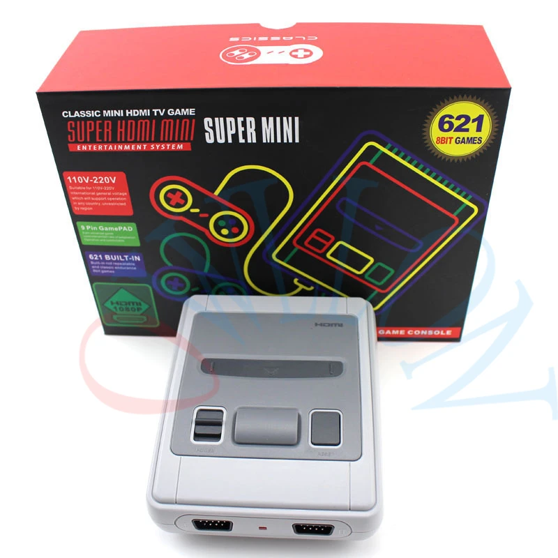 Супер Мини HD семейный ТВ 8 бит SNES игровая консоль Ретро Классический HD выход ТВ Портативный игровой плеер встроенный 621 игр