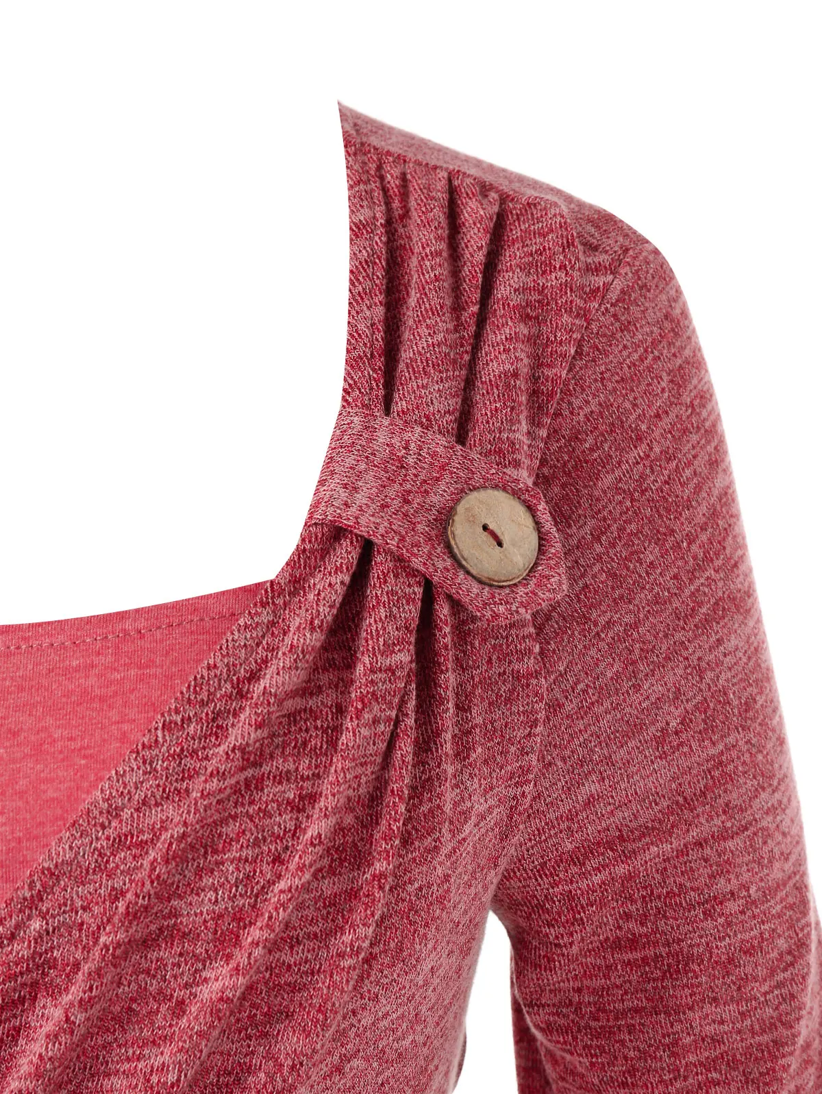 ROSEGAL размера плюс спереди Крест Ruched Marled Футболка женская совок шеи тройники v-образным вырезом сексуальные с высокой талией хлопковые топы Осень