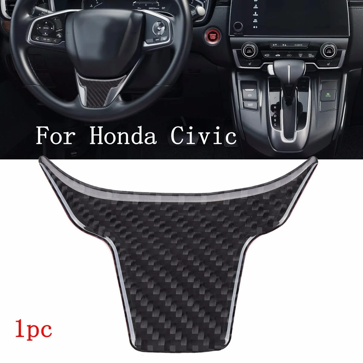 Pcmos 3 шт. Автомобильный интерьер рулевое колесо кнопка переключатель панель Крышка отделка украшения подходит для Honda Civic наклейки на интерьер