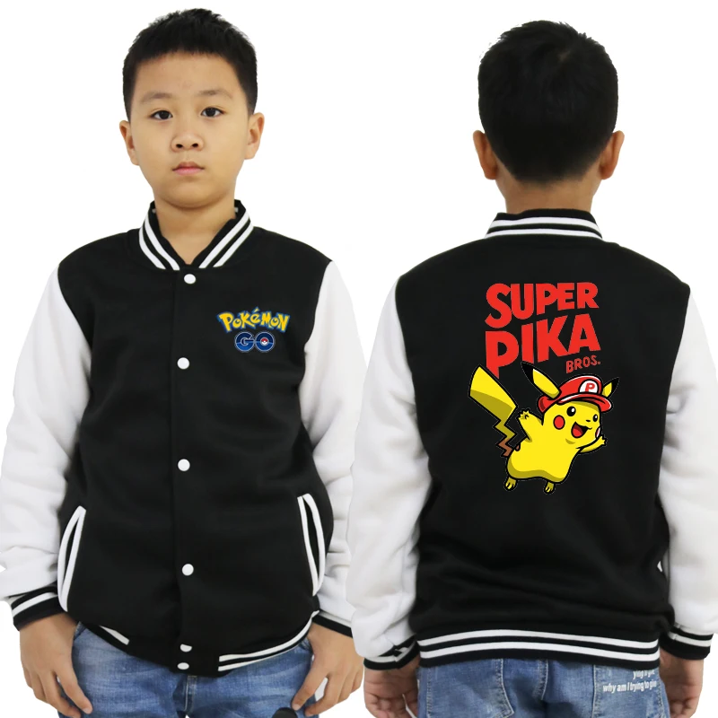 baseball jacket 3 Новинка; бейсбольная куртка с принтом Покемон; толстовки для малышей; повседневная детская верхняя одежда с капюшоном; коллекция года; сезон весна-осень; Одежда для мальчиков и девочек; топы - Цвет: baseball jacket 3