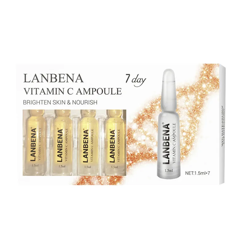 Vitamin C 7 шт/1 коробка LANBENA ампула отбеливающая эссенция укрепляющая против уменьшение морщин тонкие линии увлажняющая уход за кожей 7 дней - Вес нетто: Vitamin C