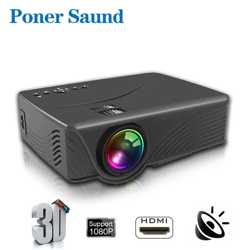 

Poner Saund GP10 Full Hd Led Projector 4k 800 Lumens HDMI USB Portable Cinema Projector Home Theater With Mysterious Gift