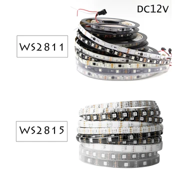 

WS2811 WS2815 DC12V 0.5m/1m/2m/3m/4m/5m Addressable Dual-signal Smart led strip light IP30/IP65/IP67,30/60/144 pixels/leds/m