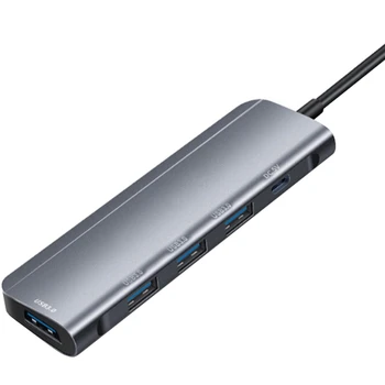 

Type C USB Hub 5 in 1 USB 3.0 Port Expander Adapter Mini DC5V Charging Office Docking Station for PC Laptop
