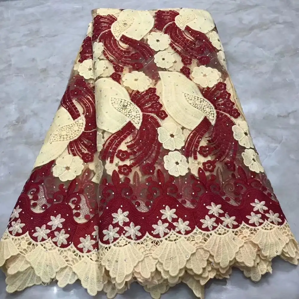 Горячая хлопок африканская сухая кружевная ткань нигерийская кружевная ткань высокое качество LJB2-3