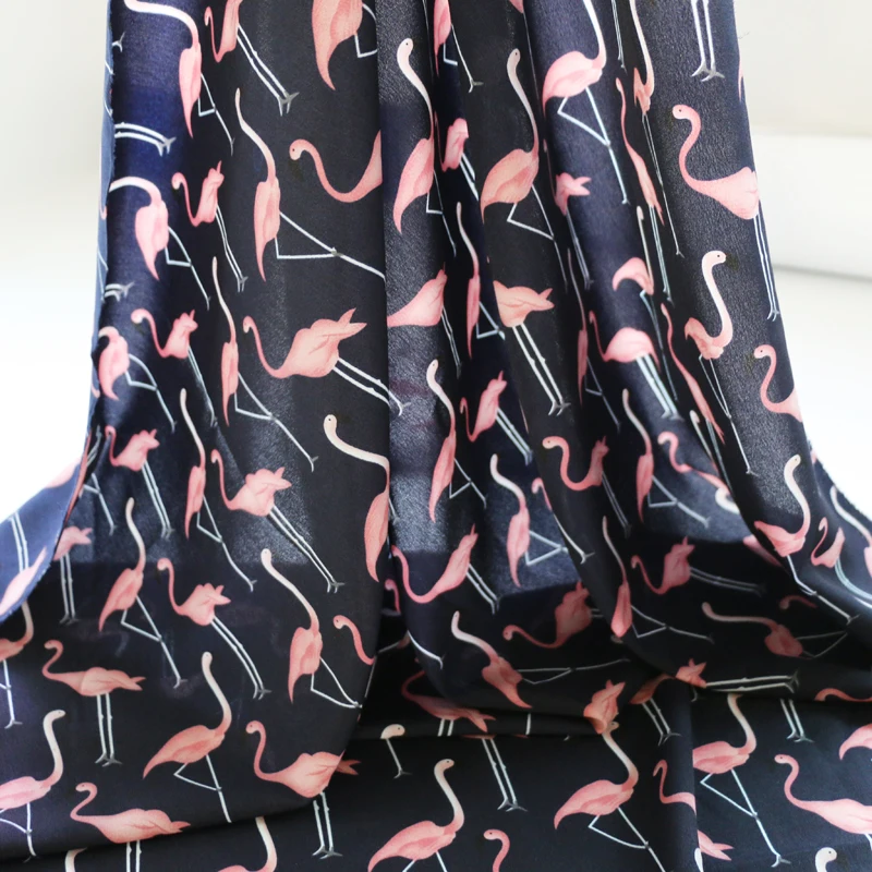 100 см* 150 см Фламинго стрейч шифон ткань рубашка платье Блузка креп ткань