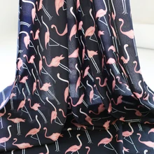 100 см* 150 см Фламинго стрейч шифон ткань рубашка платье Блузка креп ткань