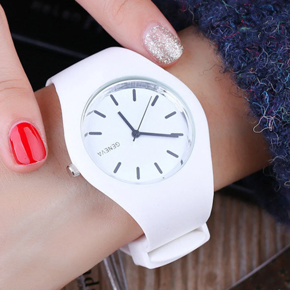 Zegarki damskie Geneva Fashion Casual Sport kolorowe galaretki zegarki pasek silikonowy zegarki kwarcowe dziewczyna tanie ceny Dropshipping