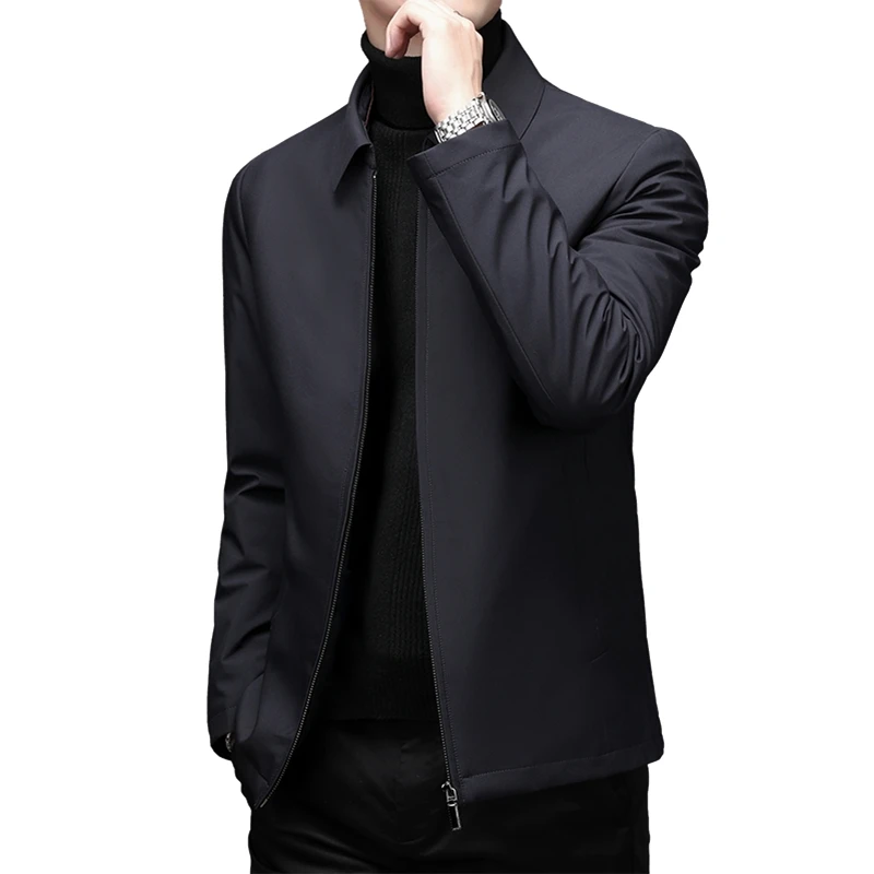 

Men's business casual fashion middle-aged men's high-end white duck down jacket cotton jacket