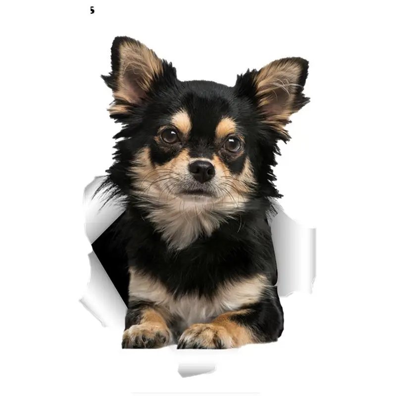 

Interesting Car Sticker Accessories Chihuahuas Dog 3D Animal Decal Car Window Waterproof PVC 14cm X 11cm
