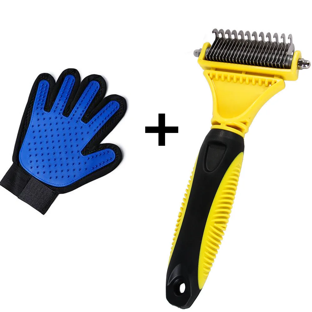 Strong Non slip Dog Comb Stainless Steel For Hair Removal Cleaning