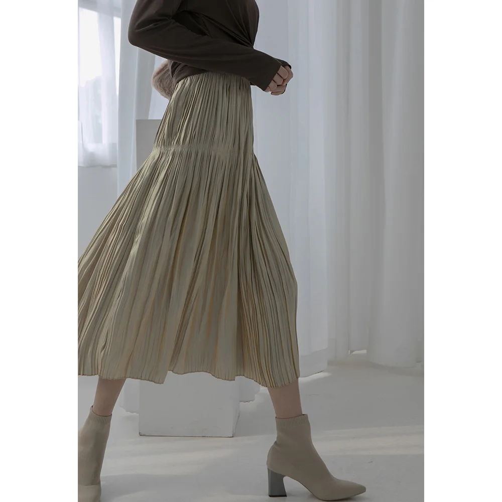 Женская плиссированная юбка с высокой талией