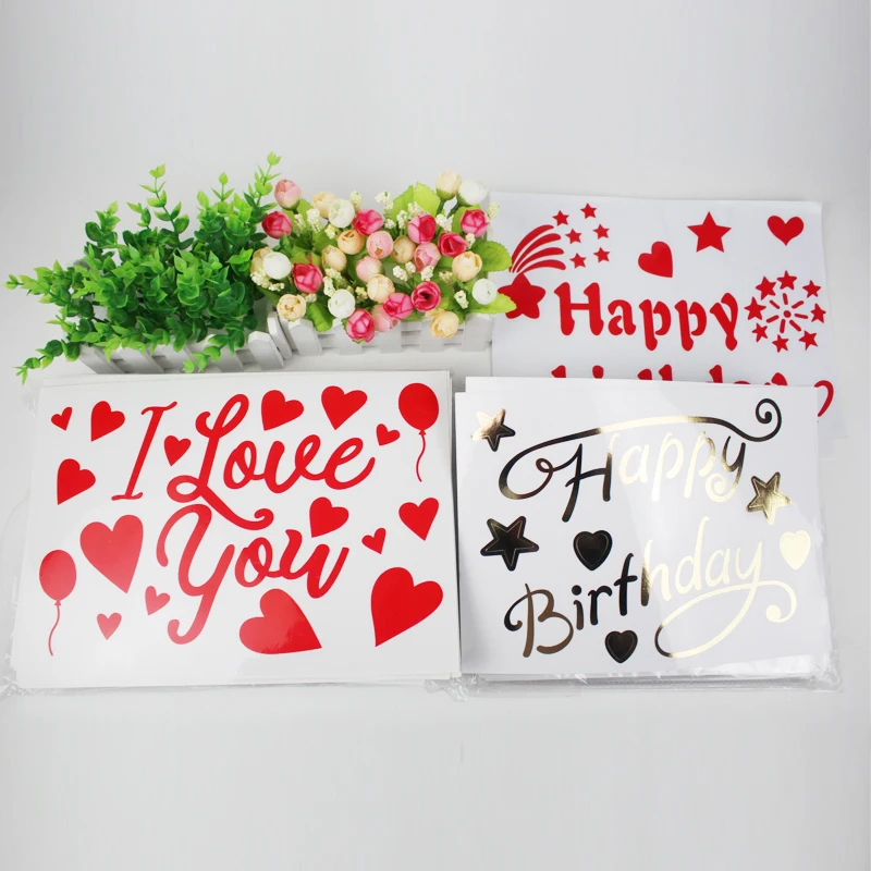 5Pcs Wedding Letters Balloon Stickers Decorative Party Balloon Decals Red 