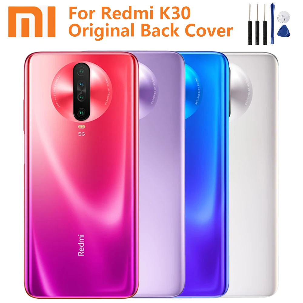 

Xiao Mi Xiaomi Mi Original Glass Battery Rear Case for Xiaomi Redmi K30 5G Version Battery Back Cover Backshell +Tool
