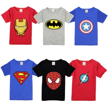 

Summer Baby Flash man SpiderMan Clothing superman Boys T-Shirts Children Cotton Casual Fashion anna elsa T Shirt Kids Tops Tee