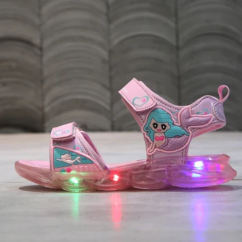 

Kids Girls Luminous Sandals Lovely Mermaid Shoes Baby Girl Sandals Summer Kids Led Glowing Sandalias Shoes Chaussure Bebe Fille