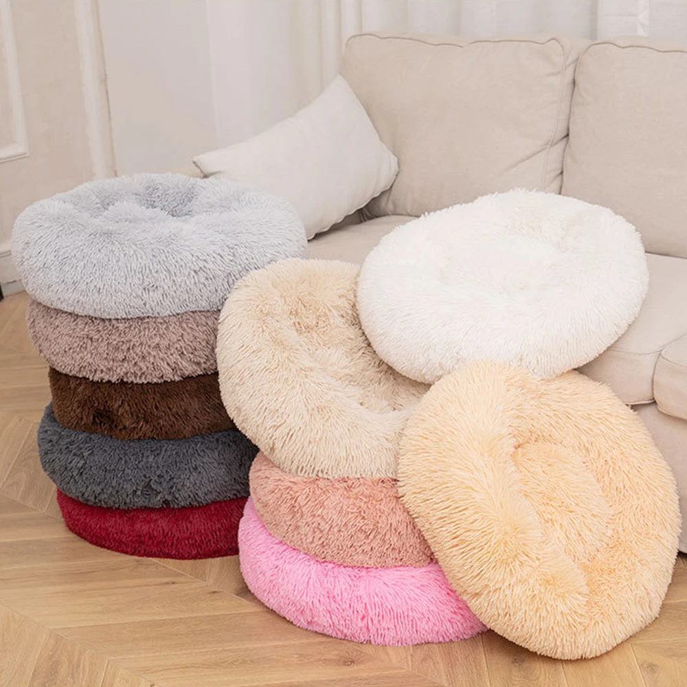 New Dog Long Plush Dounts Beds Calming Bed Hondenmand Pet Kennel Super Soft Fluffy Comfortable for Large Dog / Cat House DGWA01 New Dog Long Plush Dounts Beds Calming Bed Hondenmand Pet Kennel Super Soft Fluffy Comfortable for Large Dog / Cat House DGWA01