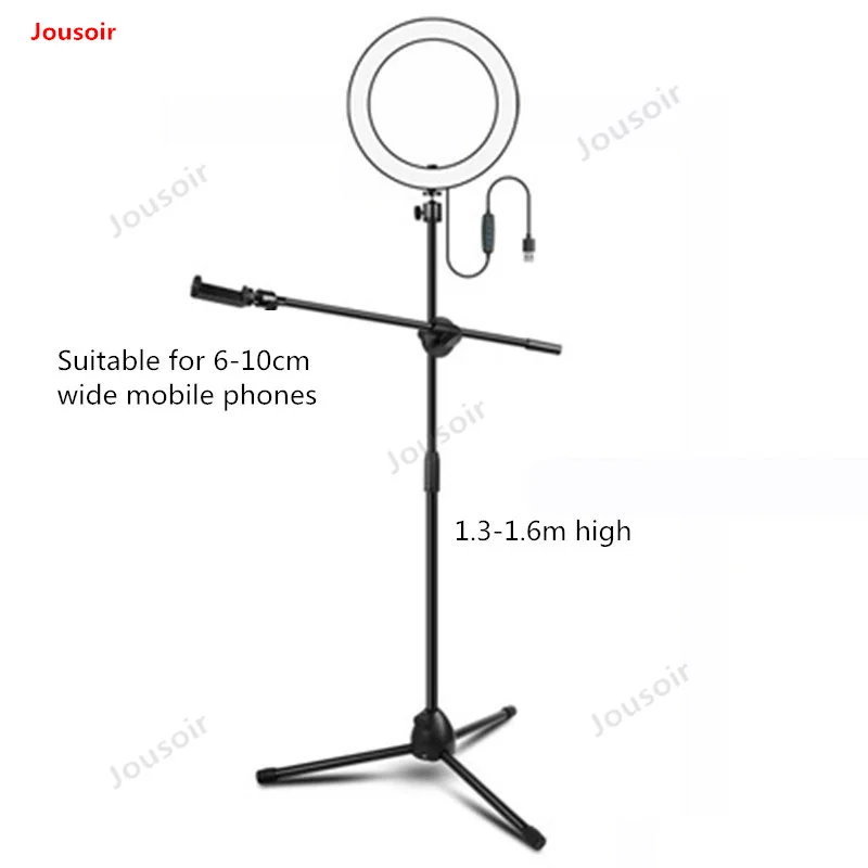 LED Fill Light Ring Lamp+Adjustable Phone Photography Shooting Bracket Stand+Boom Arm Photo Video Studio Kits CD50 T03