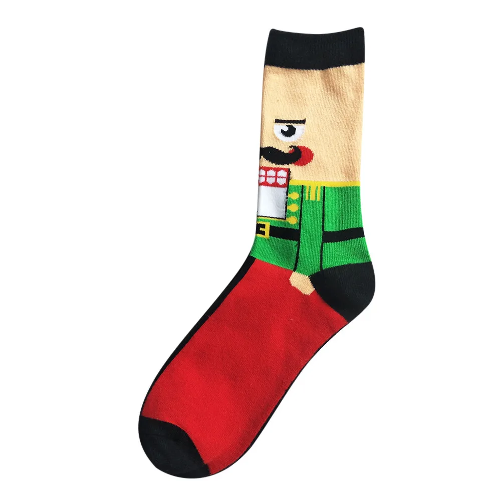 Носки для мужчин; Рождественский подарок; хлопковые Дышащие Носки с рисунком бороды, дерева, эльфа; плотные теплые носки в стиле хип-хоп; рождественские носки; Calcetines