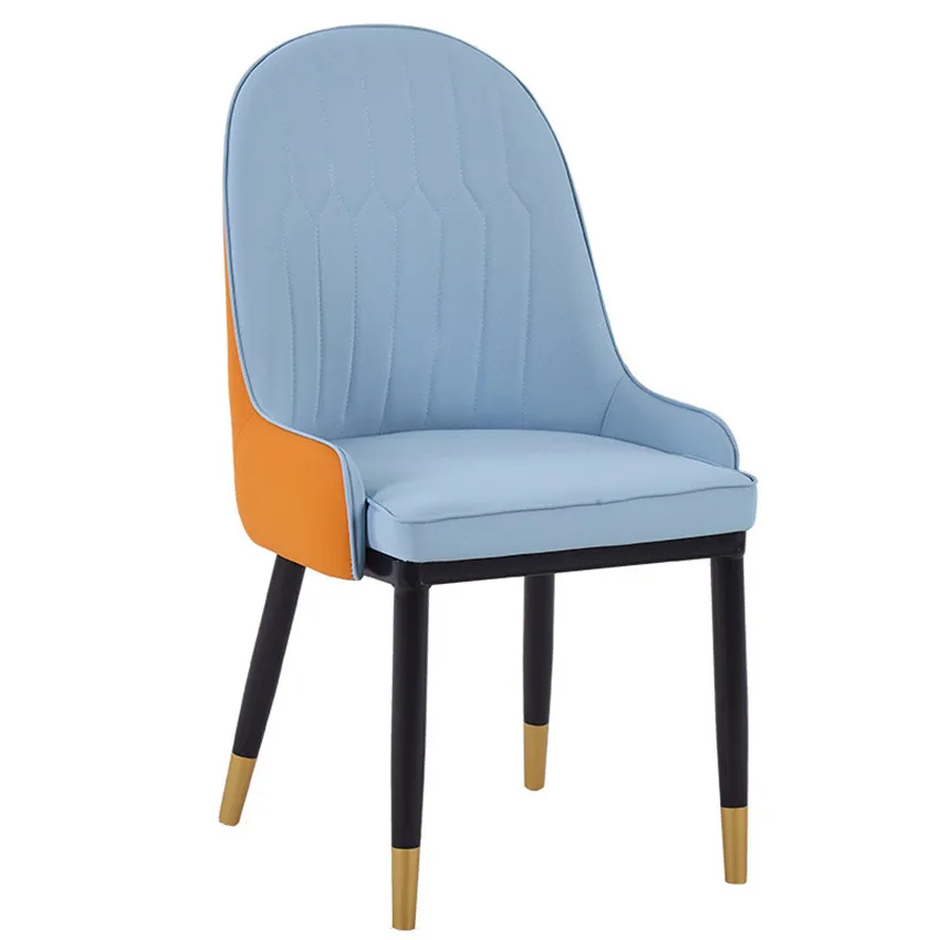 Современный дизайн, стул для отдыха, стул с высокой спинкой из искусственной кожи, мягкая подушка для сидения в гостиной, популярная мебель для дома - Цвет: Blue