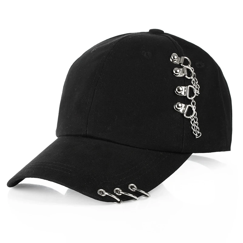 Черный Fashion Baseball Cap With Rings Kpop Bts Snapback Trucker Hat Dad Women Men Adjustable Golf Ball Sport Casual Sun Cap - Цвет: Черный