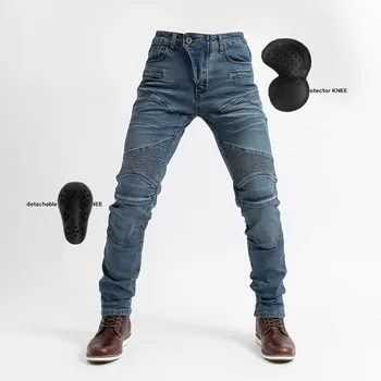 

2020 New PK718 Motorcycle racing Kominie riding pants slim stretch locomotive anti-fall pants with protective gear riding jeans