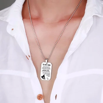 

Personalized Mens Necklace Custom Dog Tags 316L Stainless Steel Military Army ID Tag Chain Pendant Jewelry Free Engraving