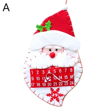 

Christmas Advent Countdown Calendar Santa Claus Snowman Home Xmas Tree Decor