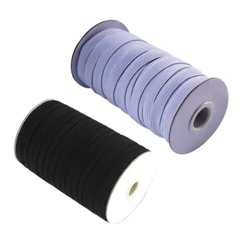 

100/160 Yards Elastic Band 3mm 6mm Wide Flat Braided Retractable Belt Rope Winding Thread For Sewing Mask Making