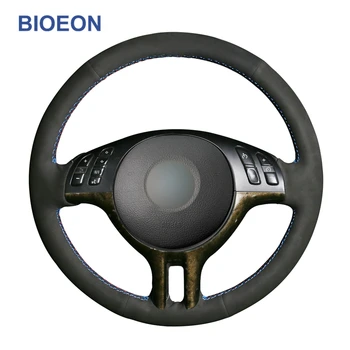

Hand Sewing Black Synthetic Suede Car Steering Wheel Covers for BMW E46 318i 325i 330ci E39 X5 E53 Z3 E36/7 E36/8