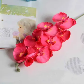 

New Real Touch Plastic Orchid Branch Artificial Flowers Fake Butterfly Orchid For Home Wedding Decoration Flores Artificiais