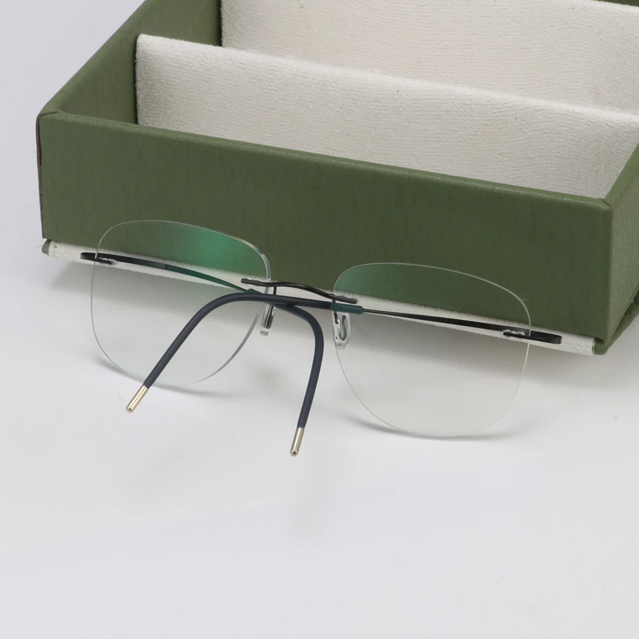 Новые Титановые авиационные солнцезащитные очки, фотохромные очки для близорукости, мужские очки без оправы с диоптриями