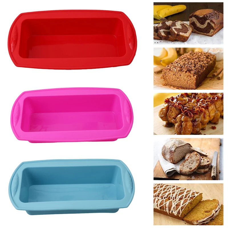 4 цвета силиконовая форма для торта Прямоугольная форма для торта DIY Форма для выпечки хлеба Инструменты для выпечки и кондитерских изделий