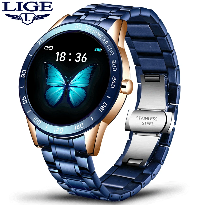 

LIGE luxury Sport Watch Men Large dial IP67 Waterproof Fitness Tracker Heart Rate Blood Pressure Monitor Pedometer Android ios