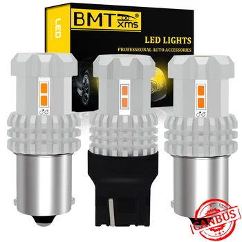 

BMT 2Pcs PY21W P21W W21W T20 BA15S BAU15S 7440 Car LED Turn Signal Lights Canbus Error Free Amber Yellow Auto Accessories