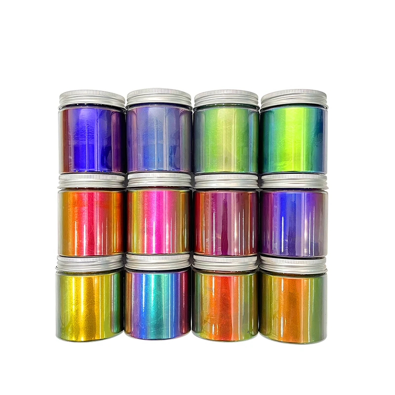 GBX Magic Starry sky Mirror Effects Holographic Chameleon Transparent Rainbow Nail Art Flake Pigment Powder Nail Art Powder nail powder nail pigment nail decoration nail decorations nail flakes